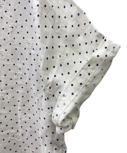 TSUHARU by samansa Mos2（ツハル バイ サマンサモスモス）TSUHARU by samansa Mos2 (ツハル バイ サマンサモスモス) シャツワンピース ホワイト×ブルー サイズ:FREEの古着・服飾アイテム