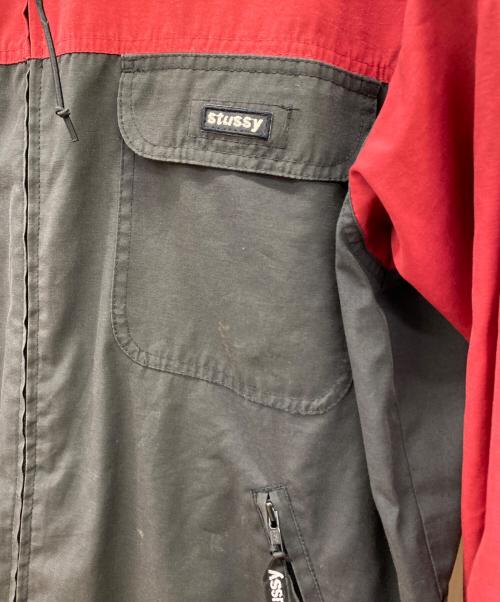 stussy（ステューシー）stussy (ステューシー) マウンテンパーカー レッド×ブラック サイズ:Lの古着・服飾アイテム