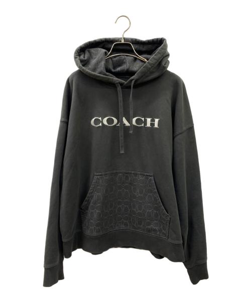 COACH（コーチ）COACH (コーチ) プルオーバーパーカー ブラック サイズ:Lの古着・服飾アイテム