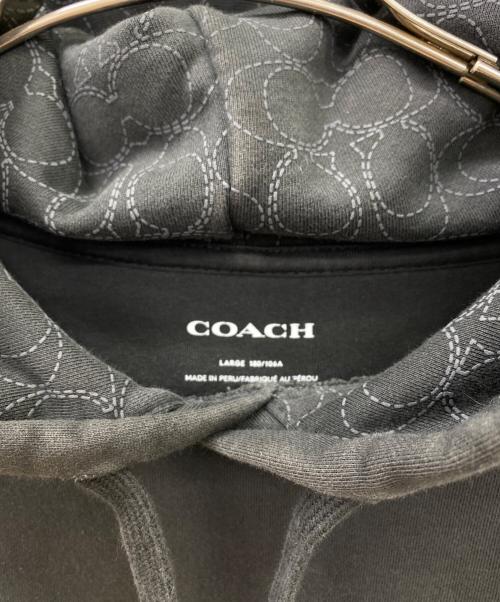 COACH（コーチ）COACH (コーチ) プルオーバーパーカー ブラック サイズ:Lの古着・服飾アイテム