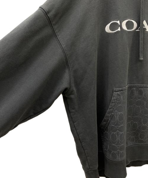 COACH（コーチ）COACH (コーチ) プルオーバーパーカー ブラック サイズ:Lの古着・服飾アイテム