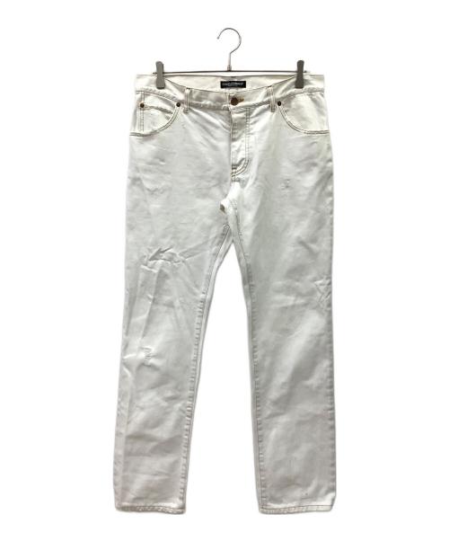 DOLCE & GABBANA（ドルチェ＆ガッバーナ）DOLCE & GABBANA (ドルチェ＆ガッバーナ) デニムパンツ ホワイト サイズ:48の古着・服飾アイテム