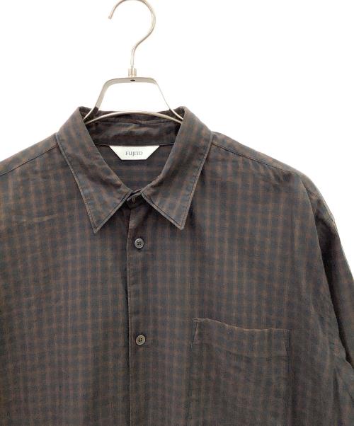FUJITO（フジト）FUJITO (フジト) チェックシャツ ブラウン サイズ:Mの古着・服飾アイテム