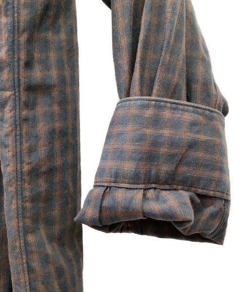 FUJITO（フジト）FUJITO (フジト) チェックシャツ ブラウン サイズ:Mの古着・服飾アイテム