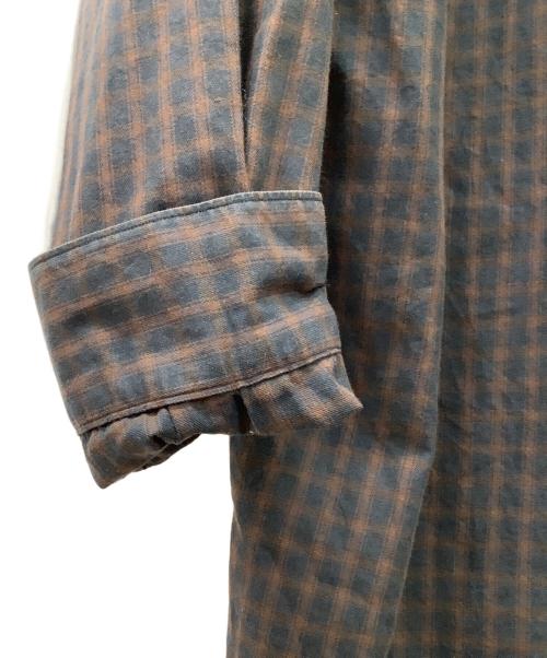 FUJITO（フジト）FUJITO (フジト) チェックシャツ ブラウン サイズ:Mの古着・服飾アイテム