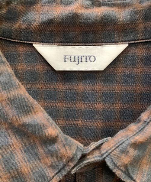FUJITO（フジト）FUJITO (フジト) チェックシャツ ブラウン サイズ:Mの古着・服飾アイテム