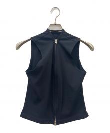 Y's（ワイズ）の古着「ノースリーブジップアップニット」｜ブラック