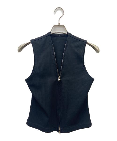 Y's（ワイズ）Y's (ワイズ) ノースリーブジップアップニット ブラック サイズ:不明（実寸サイズ参照）の古着・服飾アイテム