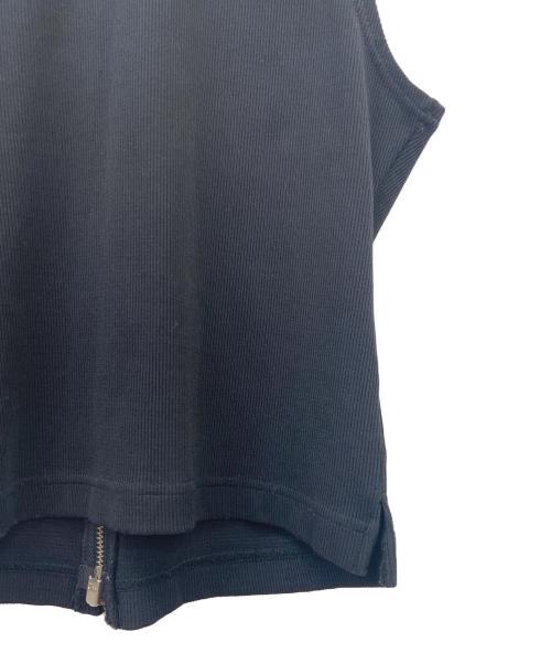 Y's（ワイズ）Y's (ワイズ) ノースリーブジップアップニット ブラック サイズ:不明（実寸サイズ参照）の古着・服飾アイテム