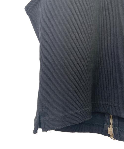 Y's（ワイズ）Y's (ワイズ) ノースリーブジップアップニット ブラック サイズ:不明（実寸サイズ参照）の古着・服飾アイテム