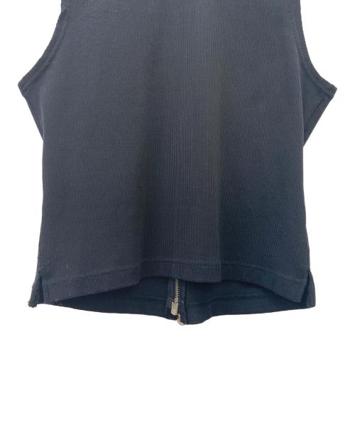 Y's（ワイズ）Y's (ワイズ) ノースリーブジップアップニット ブラック サイズ:不明（実寸サイズ参照）の古着・服飾アイテム