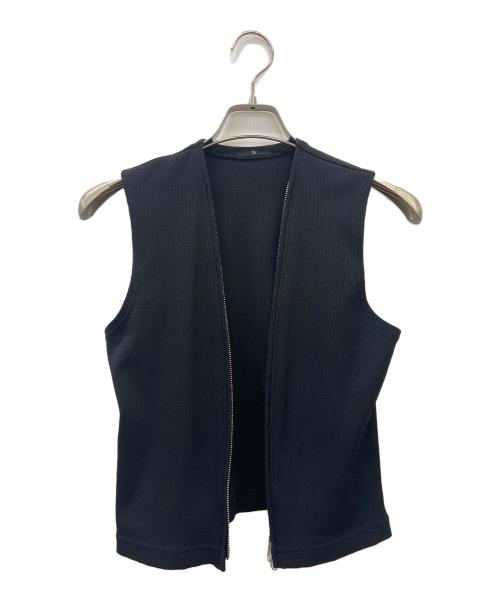 Y's（ワイズ）Y's (ワイズ) ノースリーブジップアップニット ブラック サイズ:不明（実寸サイズ参照）の古着・服飾アイテム