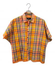 tricot COMME des GARCONS（トリココムデギャルソン）の古着「ダブルフェイスチェックシャツ」｜オレンジ×ネイビー