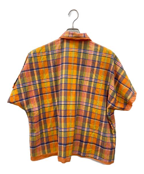 tricot COMME des GARCONS（トリココムデギャルソン）tricot COMME des GARCONS (トリココムデギャルソン) ダブルフェイスチェックシャツ オレンジ×ネイビー サイズ:-の古着・服飾アイテム