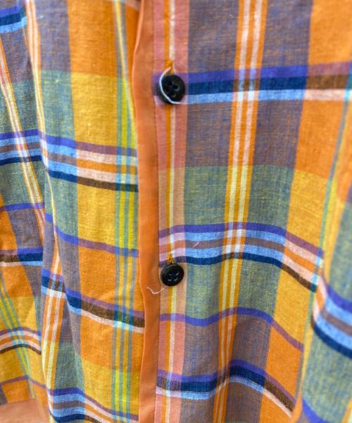 tricot COMME des GARCONS（トリココムデギャルソン）tricot COMME des GARCONS (トリココムデギャルソン) ダブルフェイスチェックシャツ オレンジ×ネイビー サイズ:-の古着・服飾アイテム