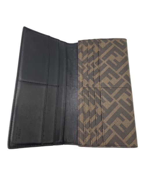 FENDI（フェンディ）FENDI (フェンディ) 2つ折り財布 ブラウン×ブラック×レッドの古着・服飾アイテム