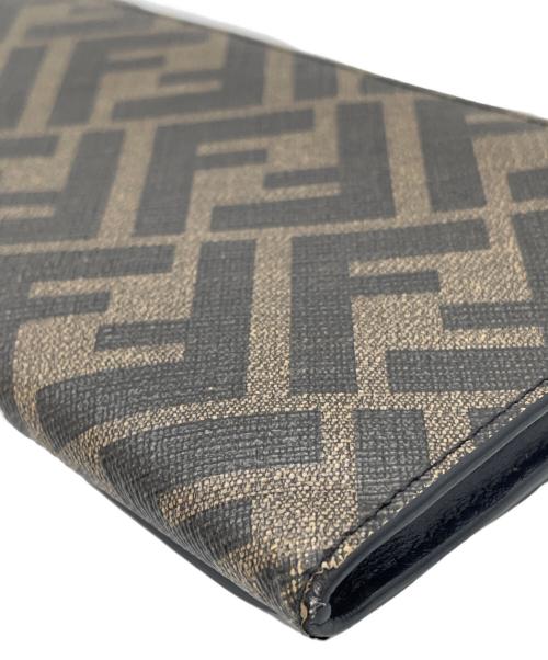 FENDI（フェンディ）FENDI (フェンディ) 2つ折り財布 ブラウン×ブラック×レッドの古着・服飾アイテム