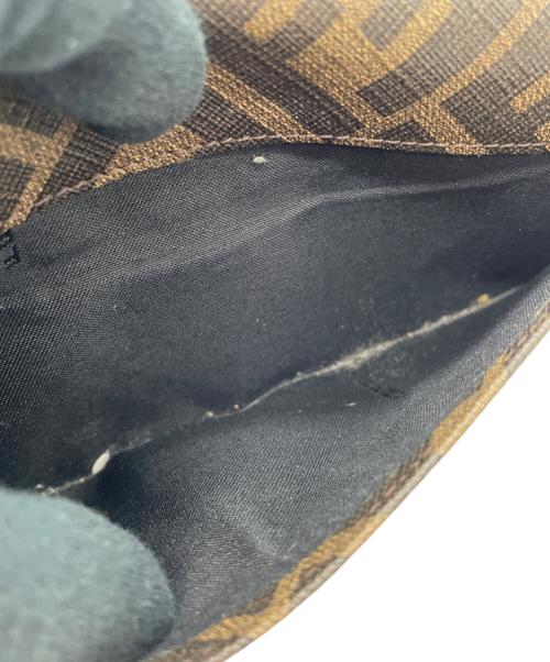 FENDI（フェンディ）FENDI (フェンディ) 2つ折り財布 ブラウン×ブラック×レッドの古着・服飾アイテム