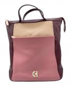 COLE HAANコールハーン）の古着「スモールコンバーチブルリュクスバックパック」｜ボルドー×ピンク