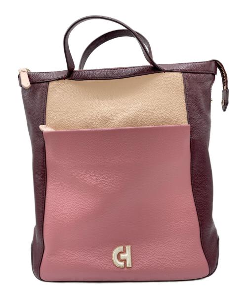 COLE HAAN（コールハーン）COLE HAAN (コールハーン) スモールコンバーチブルリュクスバックパック ボルドー×ピンクの古着・服飾アイテム