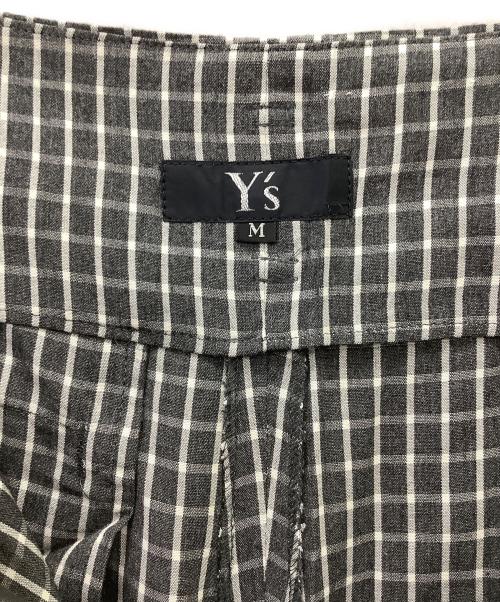 Y's（ワイズ）Y's (ワイズ) タックパンツ グレー×ホワイト サイズ:Mの古着・服飾アイテム