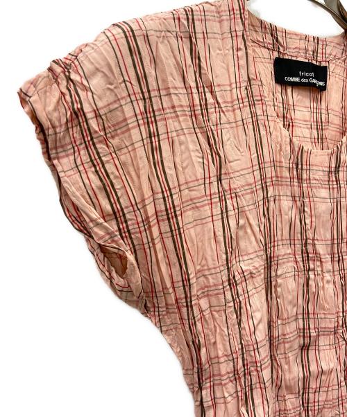 tricot COMME des GARCONS（トリココムデギャルソン）tricot COMME des GARCONS (トリココムデギャルソン) ノースリーブワンピース ピンク×ブラック サイズ:不明の古着・服飾アイテム