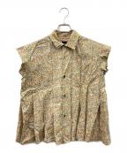 tricot COMME des GARCONSトリココムデギャルソン）の古着「ノースリーブプリーツブラウス」｜イエロー×ピンク