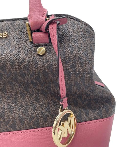 MICHAEL KORS（マイケル・コース）MICHAEL KORS (マイケルコース) 2WAYショルダーバッグ ブラウン×ピンクの古着・服飾アイテム
