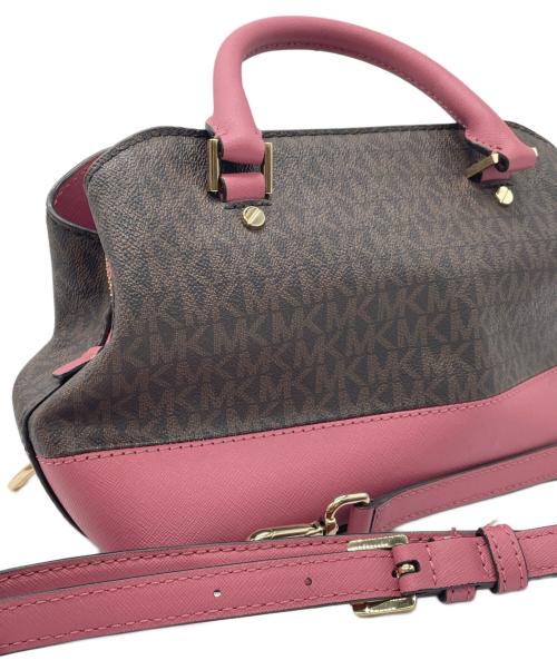 MICHAEL KORS（マイケル・コース）MICHAEL KORS (マイケルコース) 2WAYショルダーバッグ ブラウン×ピンクの古着・服飾アイテム