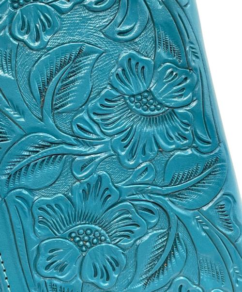 Carving Tribes（カービングトライブス）Carving Tribes (カービングトライブス) ラウンドファスナー長財布 ブルーの古着・服飾アイテム