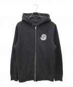 stussyステューシー）の古着「ジップパーカー」｜ブラック