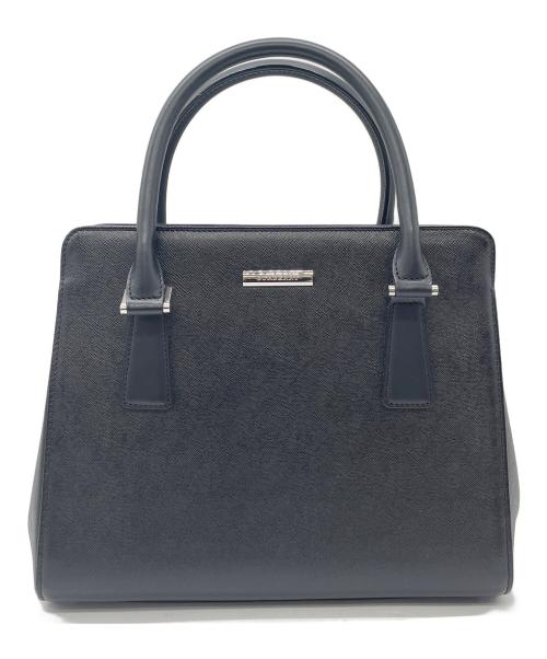 BURBERRY（バーバリー）BURBERRY (バーバリー) レザーハンドバッグ ブラックの古着・服飾アイテム