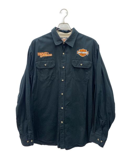 HARLEY-DAVIDSON（ハーレーダビッドソン）HARLEY-DAVIDSON (ハーレーダビッドソン) シャツジャケット ブラック サイズ:Lの古着・服飾アイテム