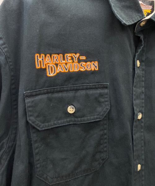 HARLEY-DAVIDSON（ハーレーダビッドソン）HARLEY-DAVIDSON (ハーレーダビッドソン) シャツジャケット ブラック サイズ:Lの古着・服飾アイテム