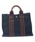 HERMES (エルメス) ハンドバッグ ブラウン×ネイビー：6000円