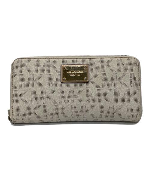 MICHAEL KORS（マイケル・コース）MICHAEL KORS (マイケルコース) ラウンドファスナー財布 アイボリーの古着・服飾アイテム