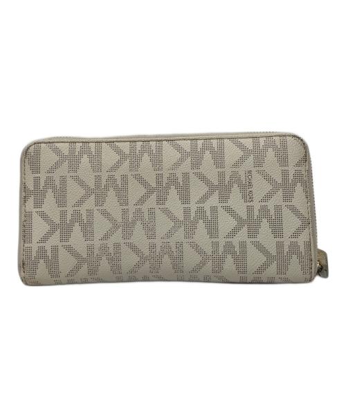 MICHAEL KORS（マイケル・コース）MICHAEL KORS (マイケルコース) ラウンドファスナー財布 アイボリーの古着・服飾アイテム