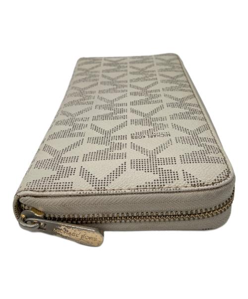 MICHAEL KORS（マイケル・コース）MICHAEL KORS (マイケルコース) ラウンドファスナー財布 アイボリーの古着・服飾アイテム