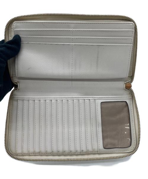 MICHAEL KORS（マイケル・コース）MICHAEL KORS (マイケルコース) ラウンドファスナー財布 アイボリーの古着・服飾アイテム