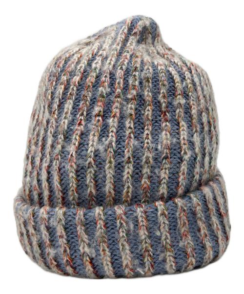 SUPREME（シュプリーム）SUPREME (シュプリーム) ニット帽 ブルー×ホワイトの古着・服飾アイテム