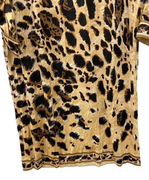 LEONARD（レオナール）LEONARD (レオナール) 長袖ワンピース ブラウン×ブラック サイズ:Lの古着・服飾アイテム