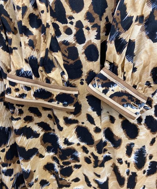 LEONARD（レオナール）LEONARD (レオナール) 長袖ワンピース ブラウン×ブラック サイズ:Lの古着・服飾アイテム