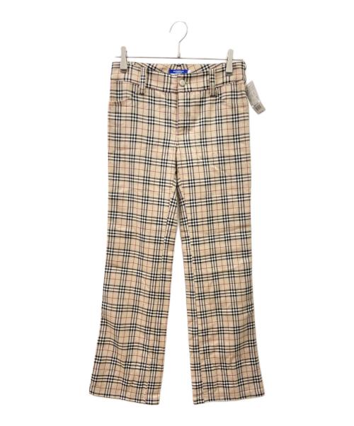 BURBERRY BLUE LABEL（バーバリーロンドンブルーレーベル）BURBERRY BLUE LABEL (バーバリーロンドンブルーレーベル) ストレートパンツ ブラウン サイズ:S 未使用品の古着・服飾アイテム