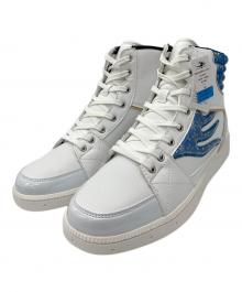 DRAGON BEARD（ドラゴンベアード）の古着「ハイカットスニーカー」｜ホワイト×ブルー