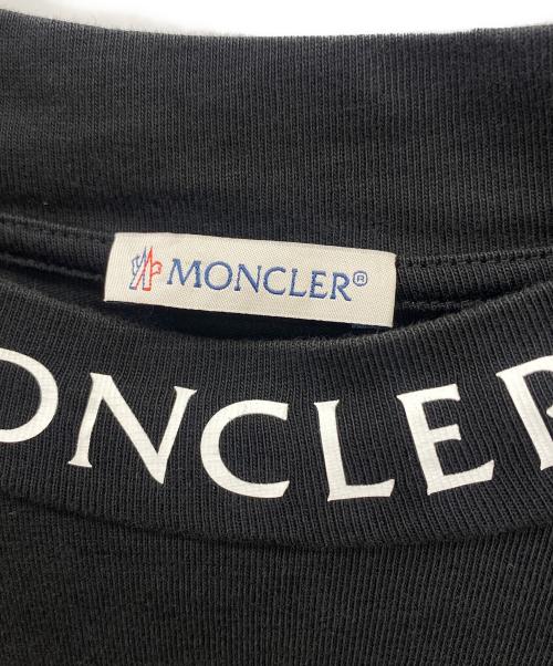 MONCLER（モンクレール）MONCLER (モンクレール) 半袖カットソー ブラック×ホワイト サイズ:Mの古着・服飾アイテム