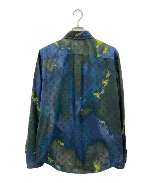 LOUIS VUITTON（ルイ ヴィトン）LOUIS VUITTON (ルイ ヴィトン) 長袖シャツ ネイビー×グリーン サイズ:Lの古着・服飾アイテム