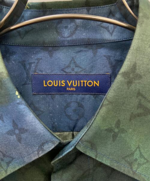 LOUIS VUITTON（ルイ ヴィトン）LOUIS VUITTON (ルイ ヴィトン) 長袖シャツ ネイビー×グリーン サイズ:Lの古着・服飾アイテム