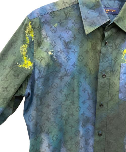 LOUIS VUITTON（ルイ ヴィトン）LOUIS VUITTON (ルイ ヴィトン) 長袖シャツ ネイビー×グリーン サイズ:Lの古着・服飾アイテム