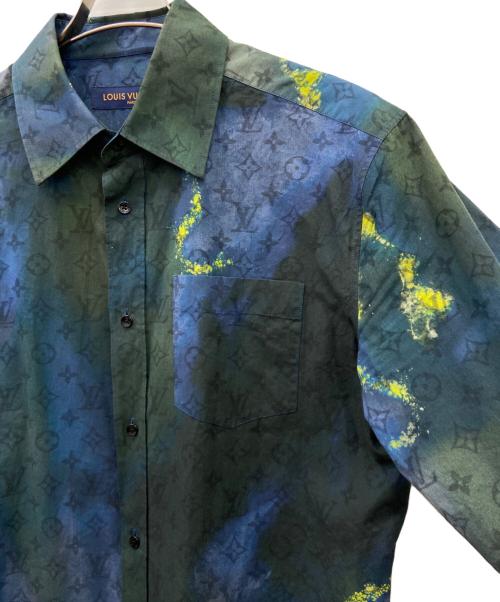 LOUIS VUITTON（ルイ ヴィトン）LOUIS VUITTON (ルイ ヴィトン) 長袖シャツ ネイビー×グリーン サイズ:Lの古着・服飾アイテム