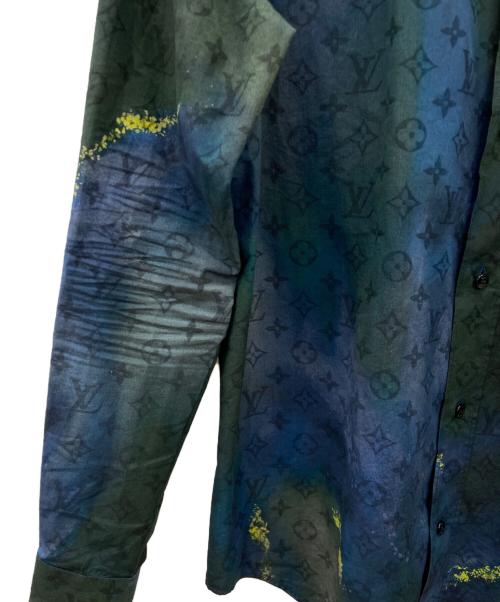 LOUIS VUITTON（ルイ ヴィトン）LOUIS VUITTON (ルイ ヴィトン) 長袖シャツ ネイビー×グリーン サイズ:Lの古着・服飾アイテム